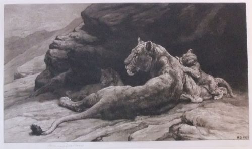 Herbert Dicksee "Disturbed" Original Etching