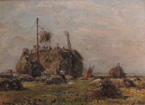 Herbert Royle "Wharfedale, the Hayrick" Oil Painting