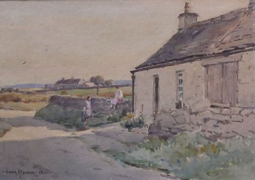 Owen Bowen Watercolour "My Daughters at Borgue"
