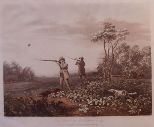 Two Fine Old Shooting Prints "The First of September" by Dean Wolstenholme
