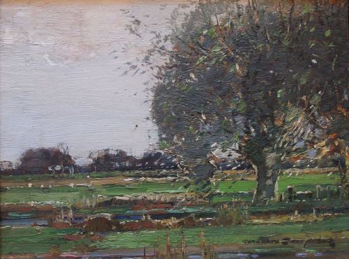 Kershaw Schofield "Landscape with Stream" Oil Painting