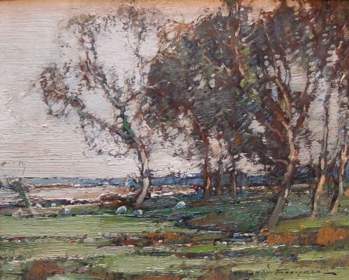 Kershaw Schofield "Landscape with Sheep" Oil Painting