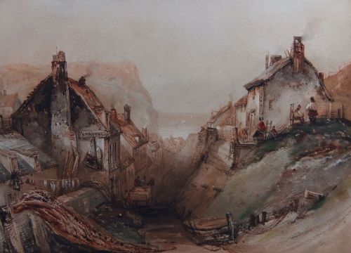 Henry Barlow Carter "Staithes" Watercolour