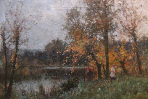 Lester Sutcliffe Oil Painting "Meanwood Lake" Leeds
