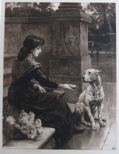 Herbert Dicksee "A Fellow Feeling" Etching