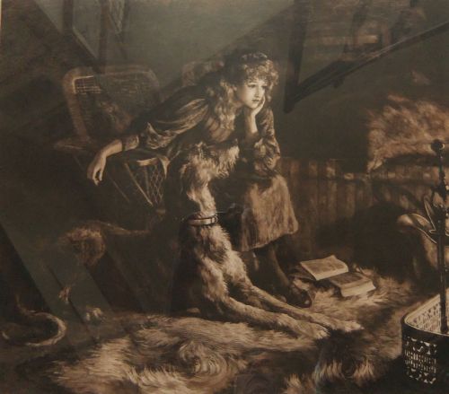 Herbert Dicksee "Silent Sympathy" Etching