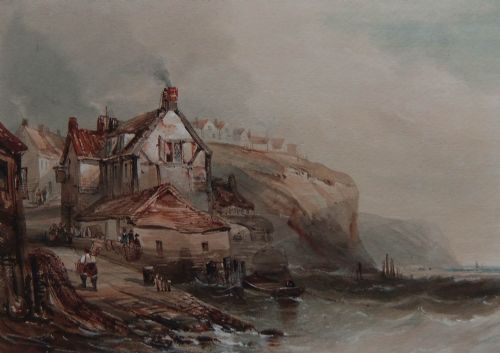 Henry Barlow Carter "Robin Hood's Bay" Watercolour