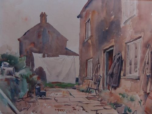 Fred Lawson "The Back of the Cottage" Watercolour