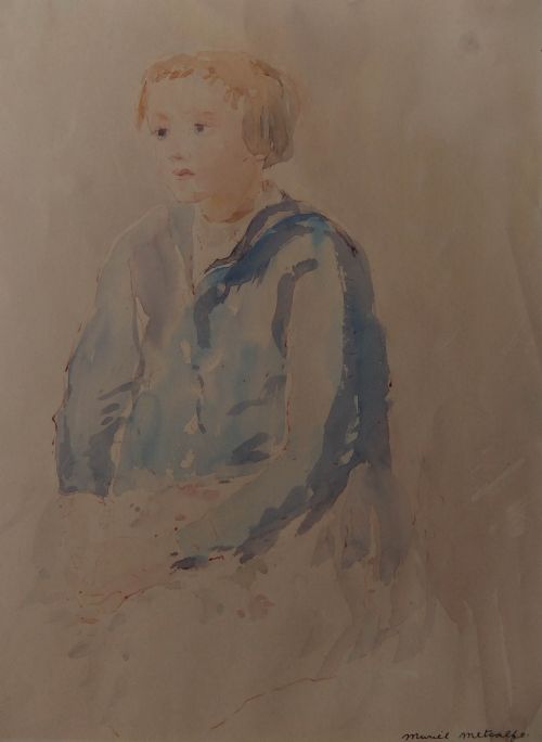 Muriel Metcalfe "Portrait of a Girl" Watercolour