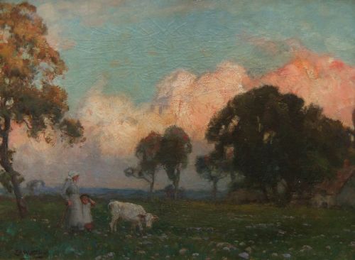 Sir E.a.waterlow "At the Close of Day" Oil Painting