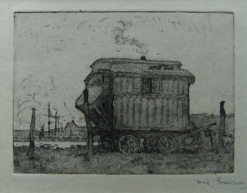 Fred Lawson "The Caravan" Etching