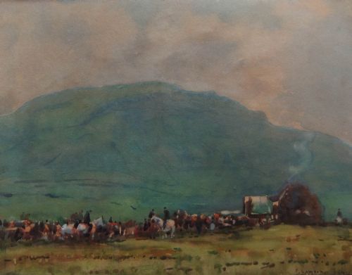 Fred Lawson "Askrigg Hall Fair, Wensleydale" Watercolour