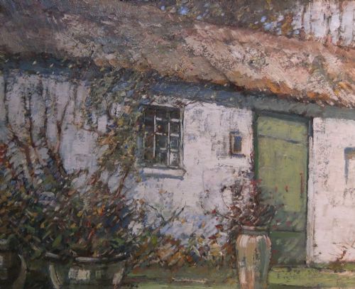 Kershaw Schofield "The White Cottage" Oil Painting on Panel