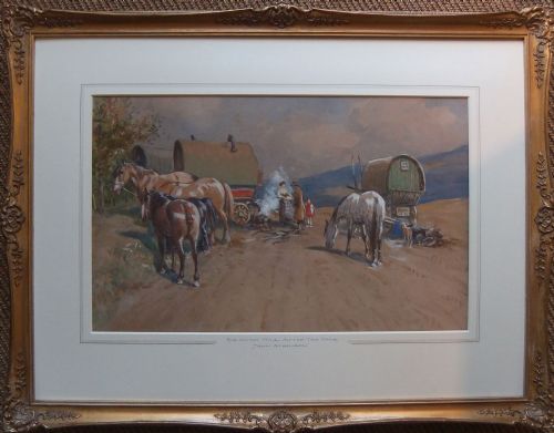 John Atkinson "Brough Hill, After the Fair" Watercolour