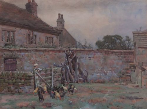 John D.walker Watercolour "The Gate to the Garth"