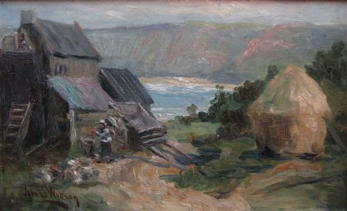 James Watson "The Back of the Cottage" Oil Painting