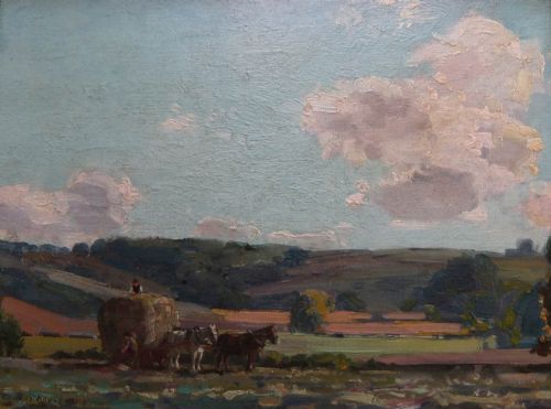 Stanley Royle "Haytime, Morning" Oil Painting