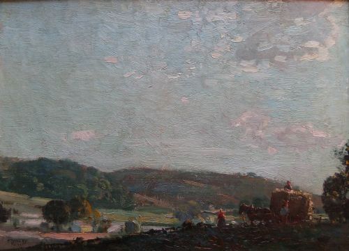 Stanley Royle "Haytime, Afternoon" Oil Painting