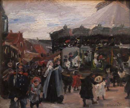 Elizabeth Fisher Clay "The Carousel" Oil Painting