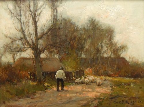 Adam E. Proctor "Changing Pastures" Oil Painting
