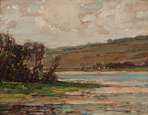 Kershaw Schofield "The Water Meadow" Oil Painting