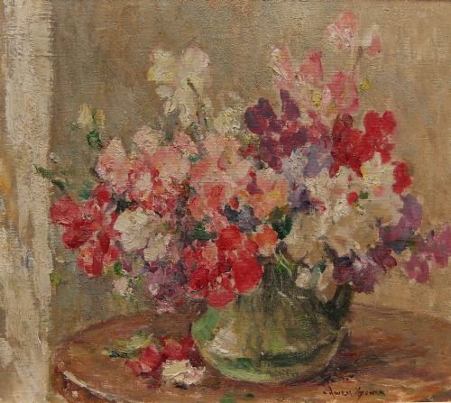 Owen Bowen "Sweet Peas" Oil on Canvas
