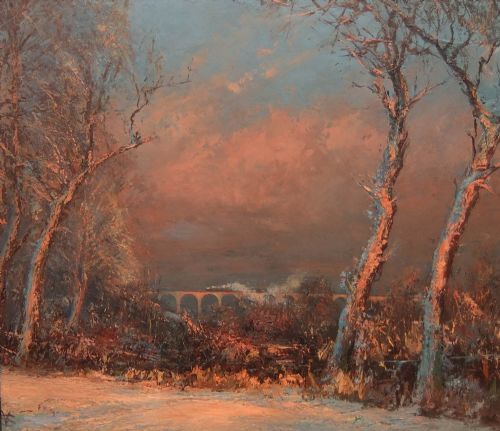 Stanley Vickermann "Winter, Crimple Viaduct, Harrogate" Oil Painting
