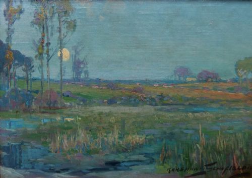 Kershaw Schofield "At the Close of Day" Oil Painting