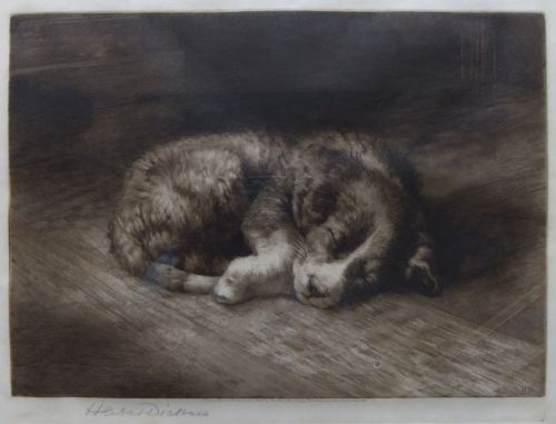 Herbert Dicksee Etching "His First Night from Home"