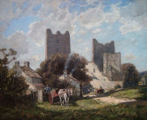 George Graham "October Afternoon, Castle Bolton, 1909" Oil Painting