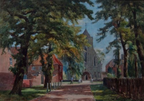 William Greaves "Nun Monkton Church Near York" Watercolour