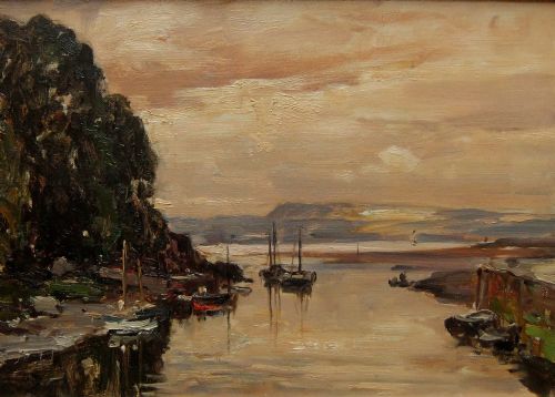 Owen Bowen "The Harbour" Oil Painting