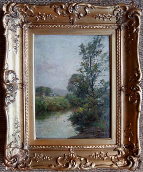 WILLIAM GREAVES THE MILL STREAM NEAR KIRKSTALL OIL PAINTING - ADDITIONAL PHOTO 1