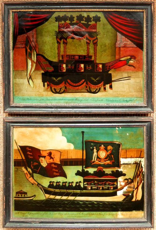 W.b.walker "Lord Nelson....." Pair Reverse Mezzotints on Glass