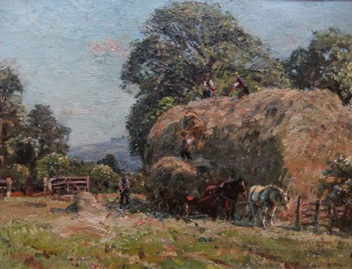 Herbert Royle "The Hayrick, Wharfedale" Oil on Canvas