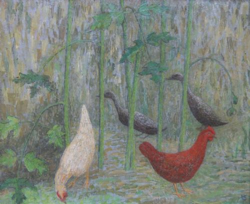 Ursula Edgcumbe "Under Cow Parsley" Oil on Canvas
