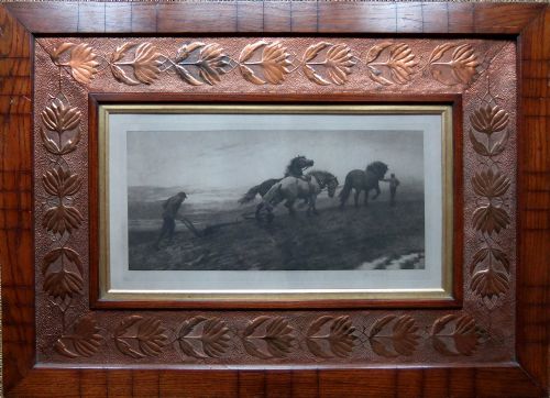 Herbert Dicksee "The last Furrow" Etching