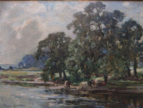 Owen Bowen "The Wharfe at Woodhall" Oil Painting