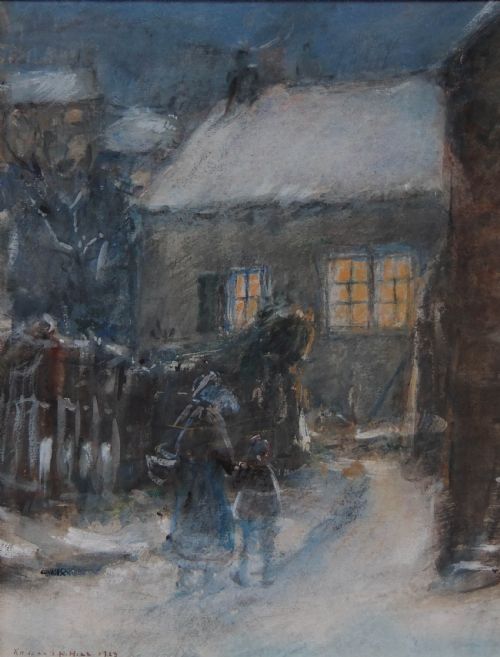 Rowland Henry Hill "Christmas 1923" Watercolour