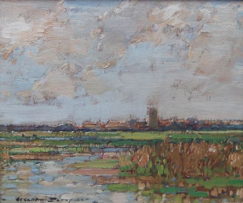 Kershaw Schofield "The Water Meadow" Oil Painting