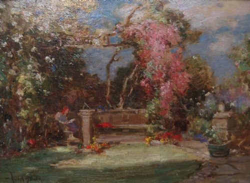 Owen Bowen "The Artist's Garden" Oil Painting