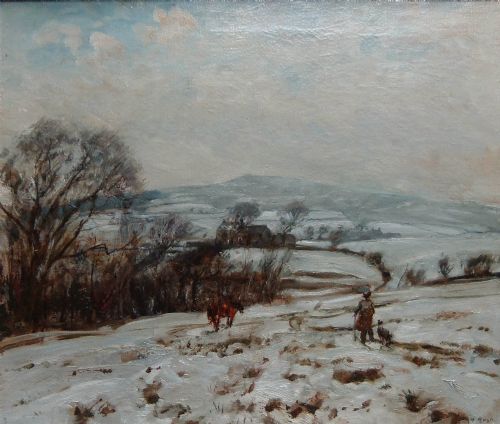 Herbert Royle "Winter, Beamsley Beacon" Wharfedale, Oil Painting