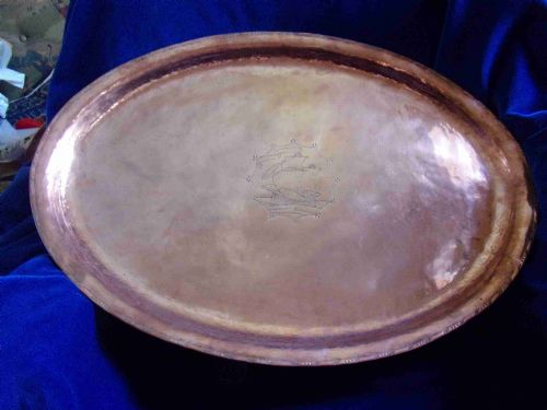 Arts and Crafts Large Copper Tray Hugh Wallis C1900