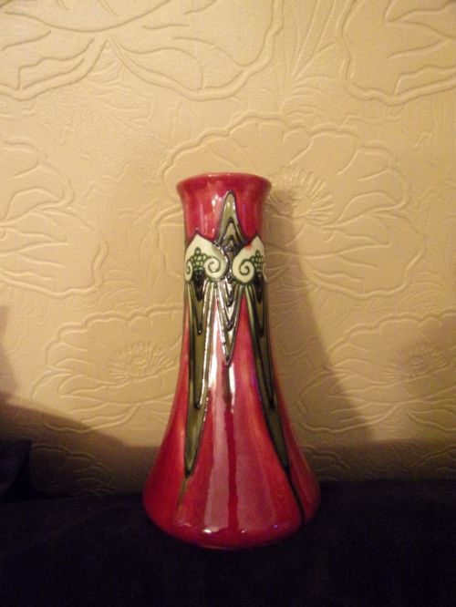Minton Secessionist No. 1 Vase Red Tube Lined Design