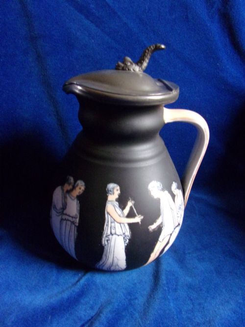 Victorian  Neo Classical  Wine Jug with Pewter Lid