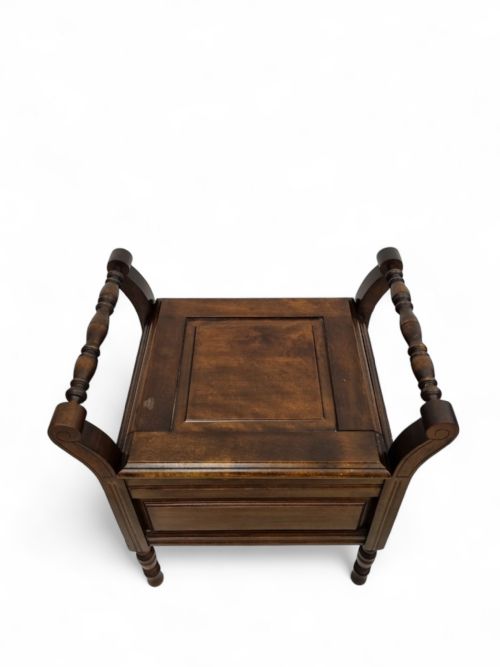 ANTIQUE EDWARDIAN MAHOGANY COMMODE CHAIR ORIGINAL PORCELAIN INSERT EARLY 20TH CENTURY - ADDITIONAL PHOTO 7