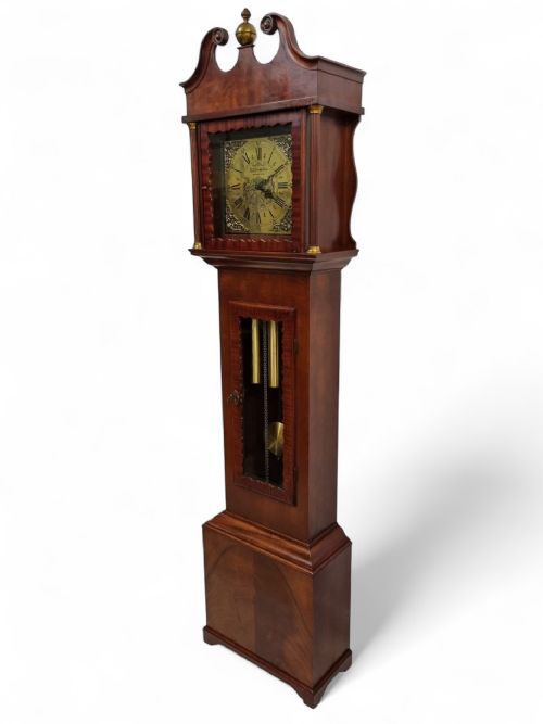 VINTAGE MAHOGANY LONGCASE GRANDFATHER CLOCK WEIGHTDRIVEN MOVEMENT C1960S - ADDITIONAL PHOTO 4