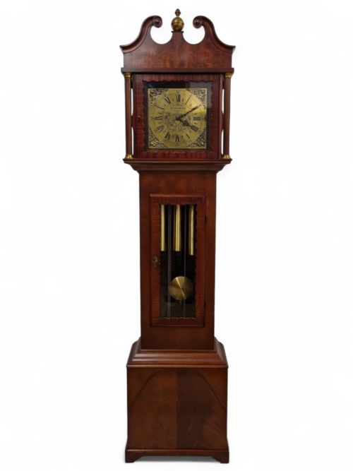 VINTAGE MAHOGANY LONGCASE GRANDFATHER CLOCK WEIGHTDRIVEN MOVEMENT C1960S - ADDITIONAL PHOTO 6