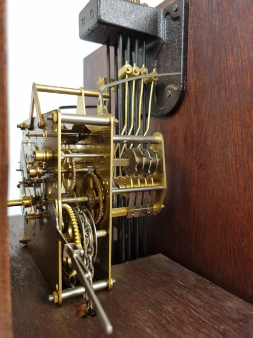 VINTAGE MAHOGANY LONGCASE GRANDFATHER CLOCK WEIGHTDRIVEN MOVEMENT C1960S - ADDITIONAL PHOTO 8