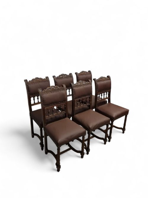 antique renaissance revival dining chairs set of 6 c18901910 - CATEGORY: ANTIQUE CHAIRS - DATED EDWARDIAN